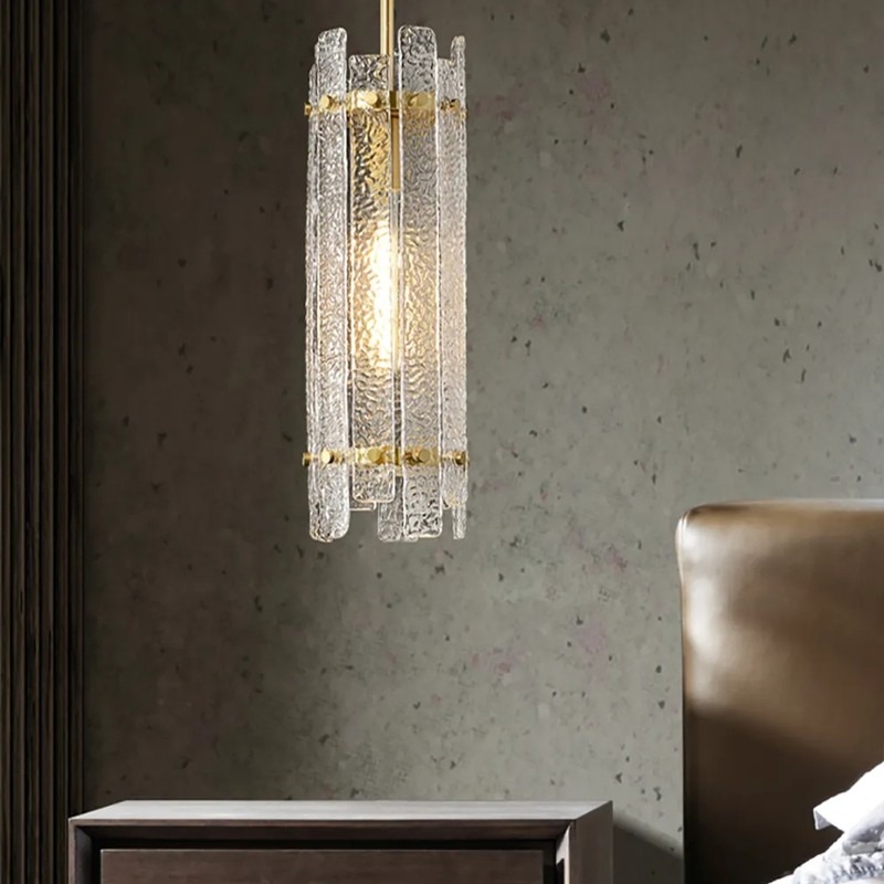 Modern LED Luster Water Ripples Glass Chandelier Light for Living